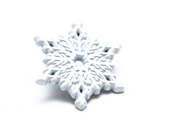 White snowflake enamel pin, snowflake enamel pin, lapel pin, winter solstice, snowflake accessory, winter pin, winter gift