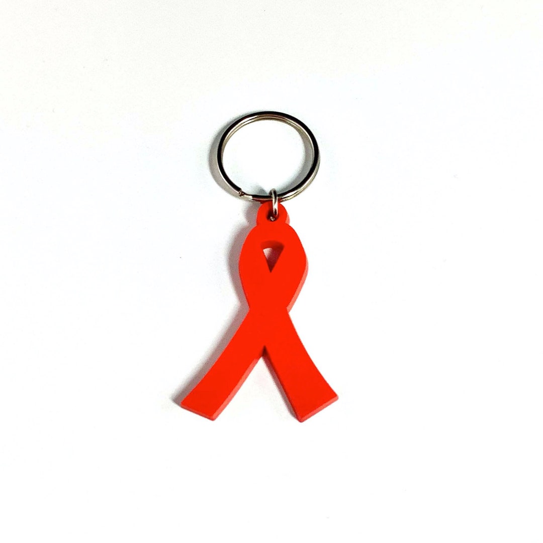 Dare Ribbon Red Awareness Ribbon Keychain AIDS/HIV, Heart Disease, DARE, Heart ...