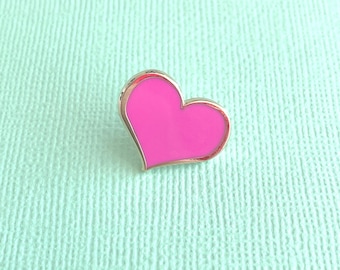 Heart Lapel Pin: Pink Hard Enamel - Durable & Smooth Finish