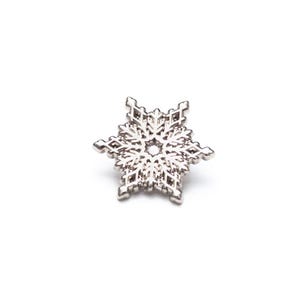 Chrome silver snowflake enamel pin, snowflake enamel pin, lapel pin, winter solstice, snowflake accessory, winter pin, winter gift