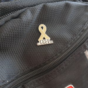 Gold Ribbon Pin, Childhood Cancer Awareness (Enamel Lapel 1") image 7