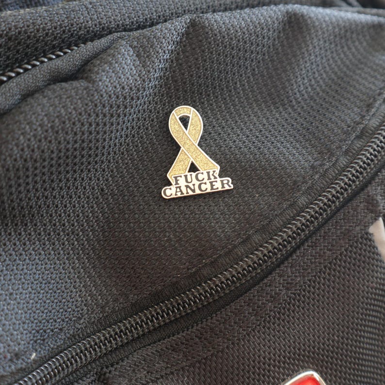 Gold Ribbon Pin, Childhood Cancer Awareness (Enamel Lapel 1") image 7