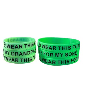 Lime and Black I Wear This For My Loved One Wristband, Silicone Wristband, Spinal Cord Injury, TBI Awareness, Lymphoma, Chemo Gift, Support
