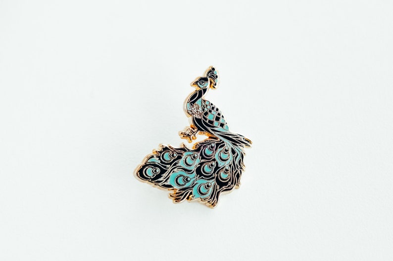 peacocks FULL SET of four Peacock pins peacock designs hat pins lapel pins animal pins kawaii peacock pins enamel pins