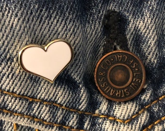 White Heart Enamel Pin - Affection & Remembrance (3/4-inch