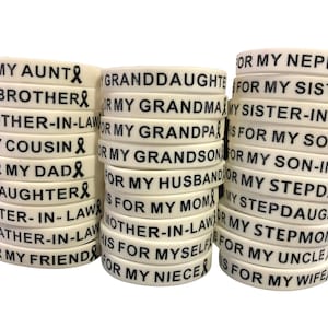 White and black I wear this for my silicone wristband - cancer awareness, bone cancer, lung cancer, melanoma, chemo gift, PPD, PPD Gift