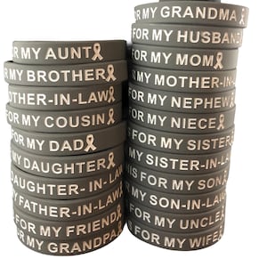 Gray Brain Cancer Awareness Wristband: Chemo Support Gift