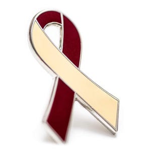 Lapel Pin, Head And Neck Cancer Awareness Ribbon - Hard Enamel, 1 Inch, Chemo Gift, Survivor Support