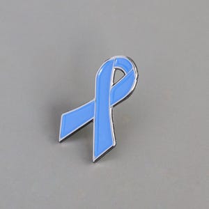 Light Blue awareness ribbon pins V3 SE - Prostate cancer, Thyroid Disease, Graves Disease, Chronic Illness, Addison&#39;s Disease,