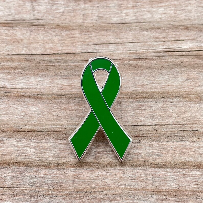 Green Ribbon Pins Brain Injury Bipolar Disorder Etsy