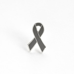 Gray awareness ribbon pins - Allergies , Asthma, Brain cancer, Brain Tumors, Diabetes awareness, enamel pin, lapel pins