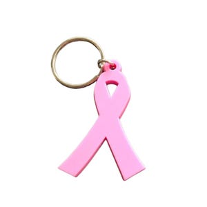 Pink Ribbon Keychain: Breast Cancer Awareness Gift