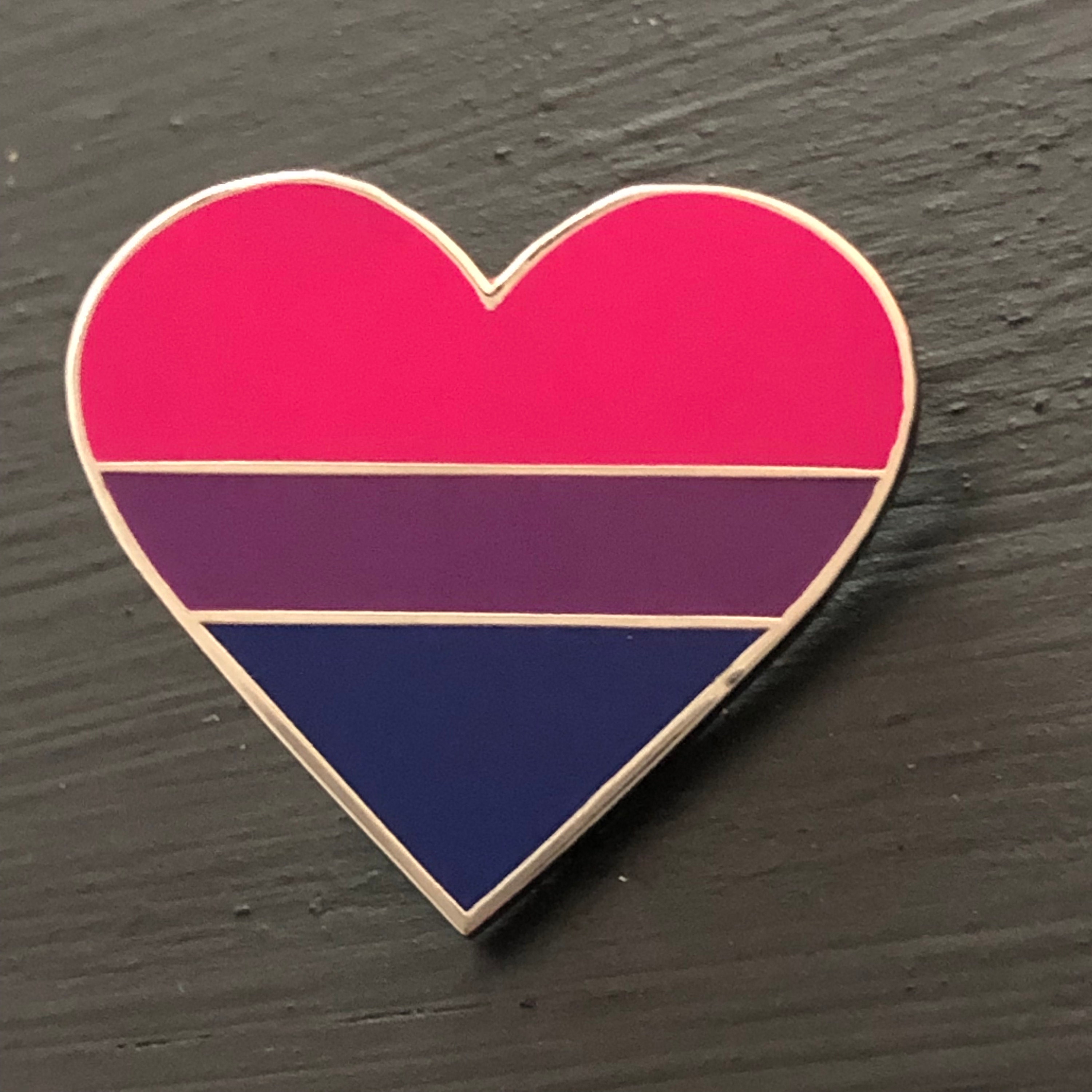 Bisexual Pride Flag Hard Enamel Heart Pins Lesbian Gay Etsy