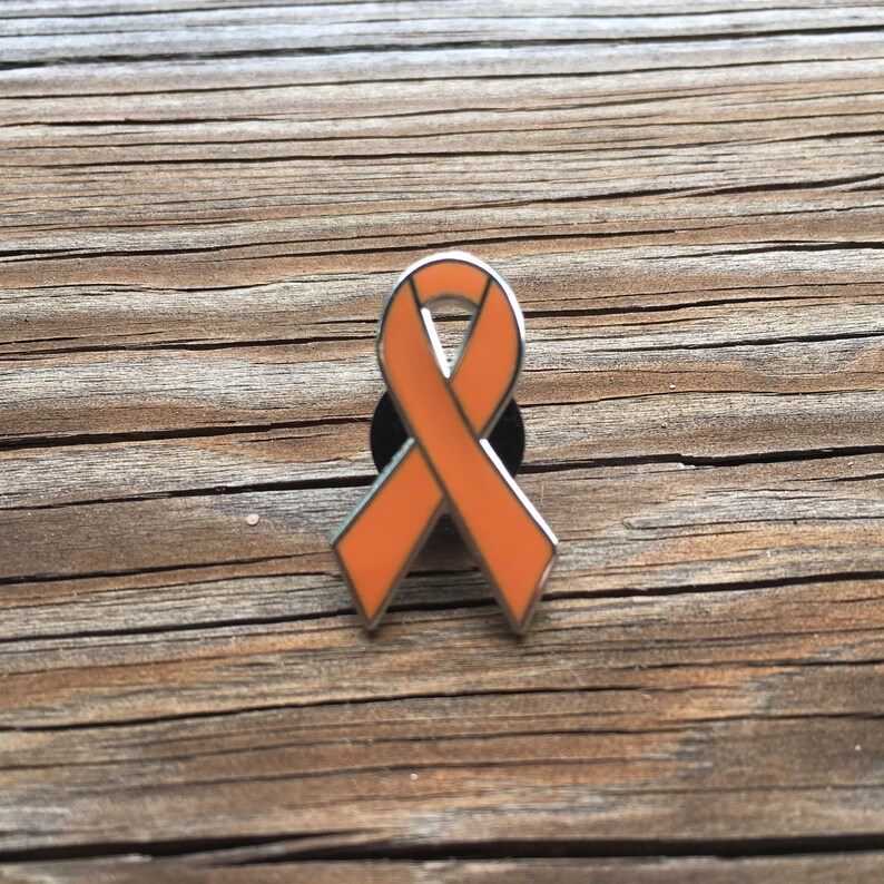 5 PACK Orange awareness ribbon pins Leukemia ADHD Etsy