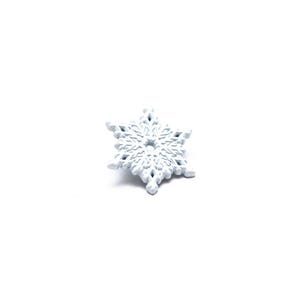 White Snowflake Pin – 1 Inch Enamel Winter Lapel Pin | Holiday Stocking Stuffer, Christmas Gift, Collectible Enamel Pin