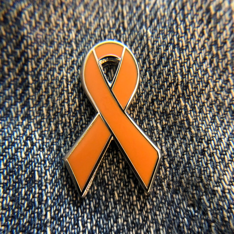 Orange awareness ribbon pins Leukemia ADHD Melanoma Etsy