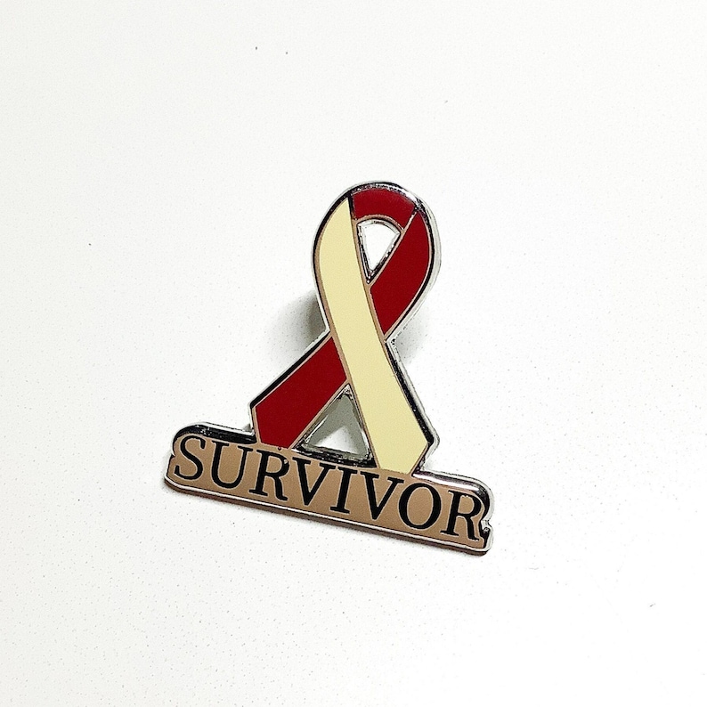 Pin de esmalte con lazo para concientizar sobre el cáncer oral de cabeza y cuello: regalo para sobrevivientes imagen 1