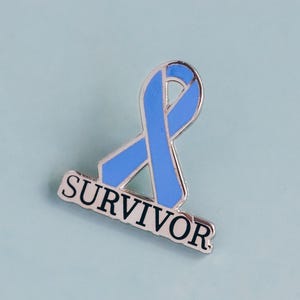 Survivor Ribbon Pin: Periwinkle Cancer Awareness (Stomach & Esophageal)