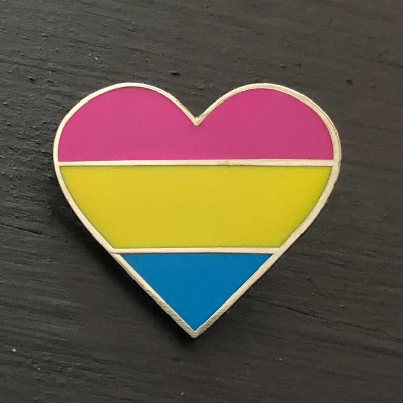 Pansexual Flag Heart Enamel Pin Lgbtq Pride Flag Lapel Etsy