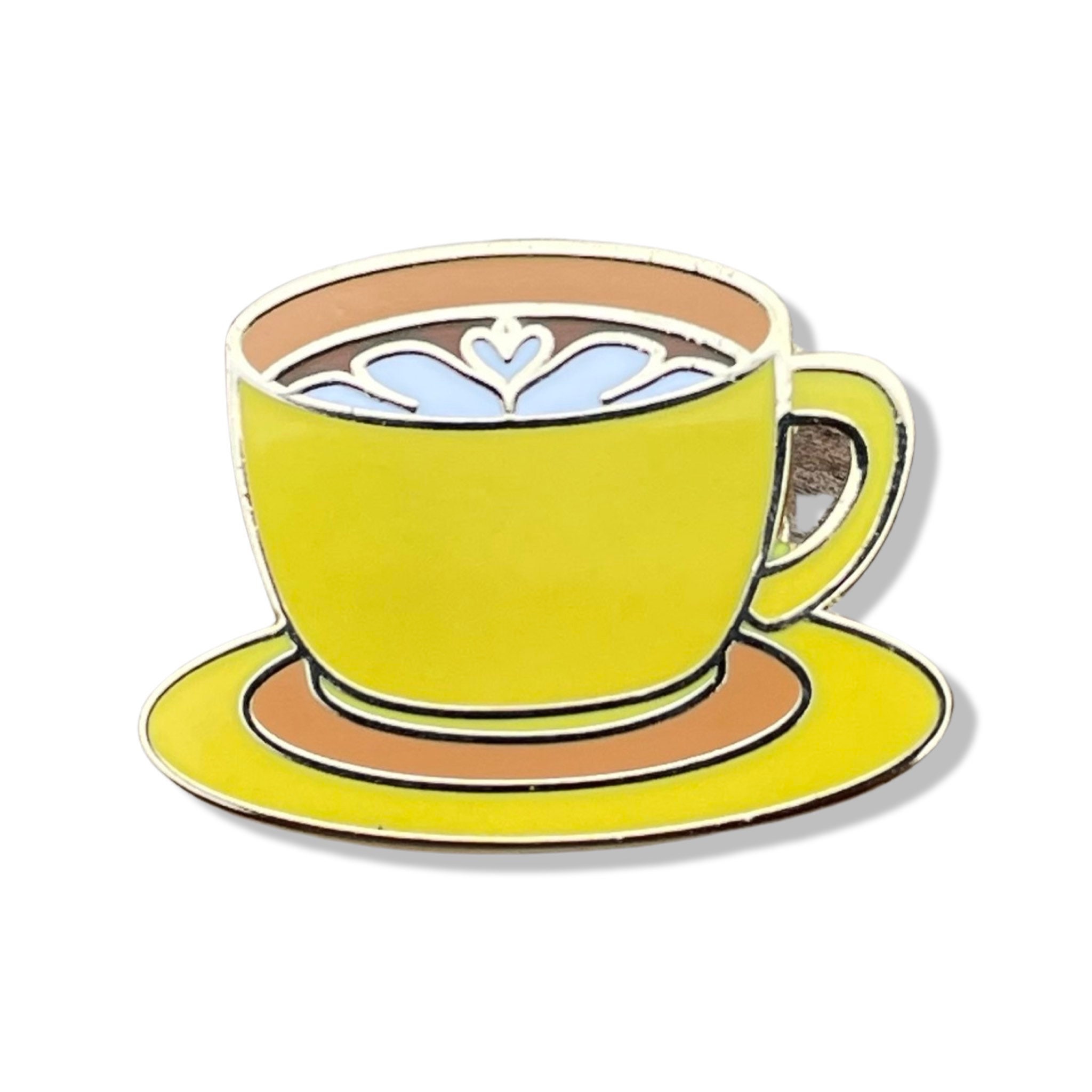Yellow Latte Coffee Cup Enamel Pin 1 Latte Kawaii - Etsy