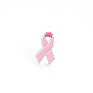 Pink Awareness Ribbon Enamel Pin - Breast Cancer, Nursing Mothers