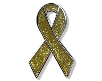 Gold Ribbon Pin - Childhood Cancer Awareness Enamel