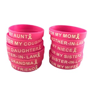 Pink I wear this for my wristband - breast cancer awareness, silicone wristband, breast cancer chemo gift, breast cancer warrior
