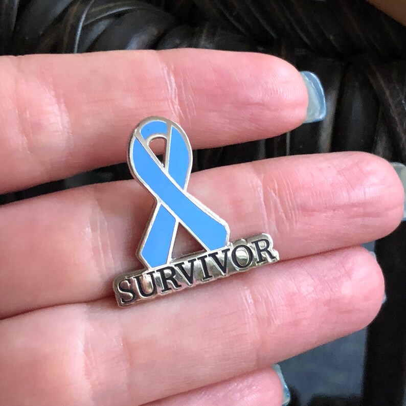 Light Blue Survivor ribbon pins Prostate cancer Thyroid Etsy