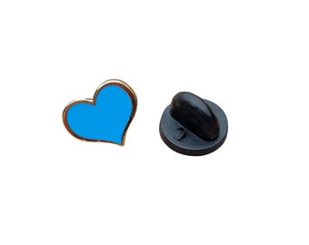 Blue Heart Enamel Pin: Gold Trim, Thoughtful Gift