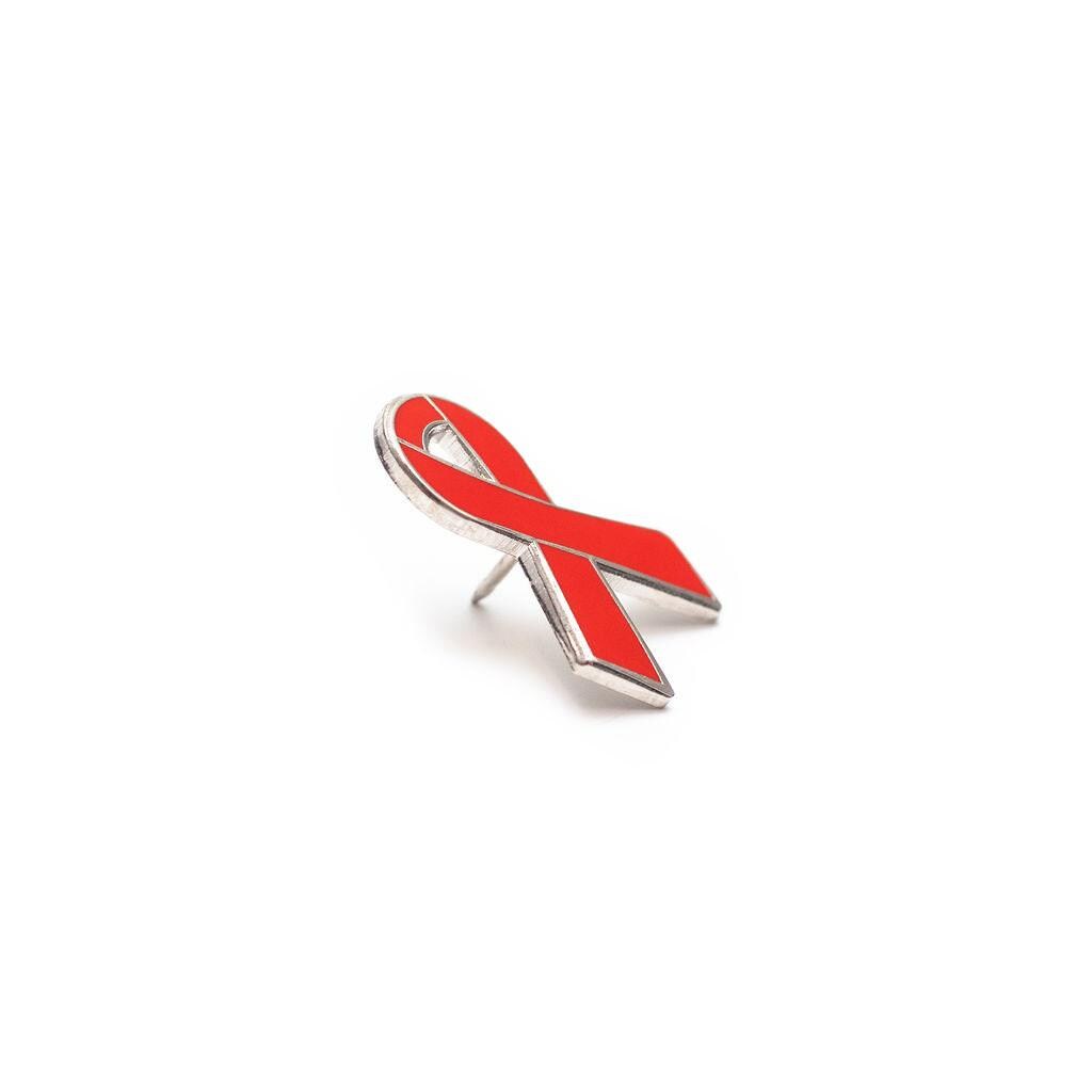 Épinglette Ruban Rouge VIH/Sida - Broche De Sensibilisation En Métal - Soutien Et Prévention