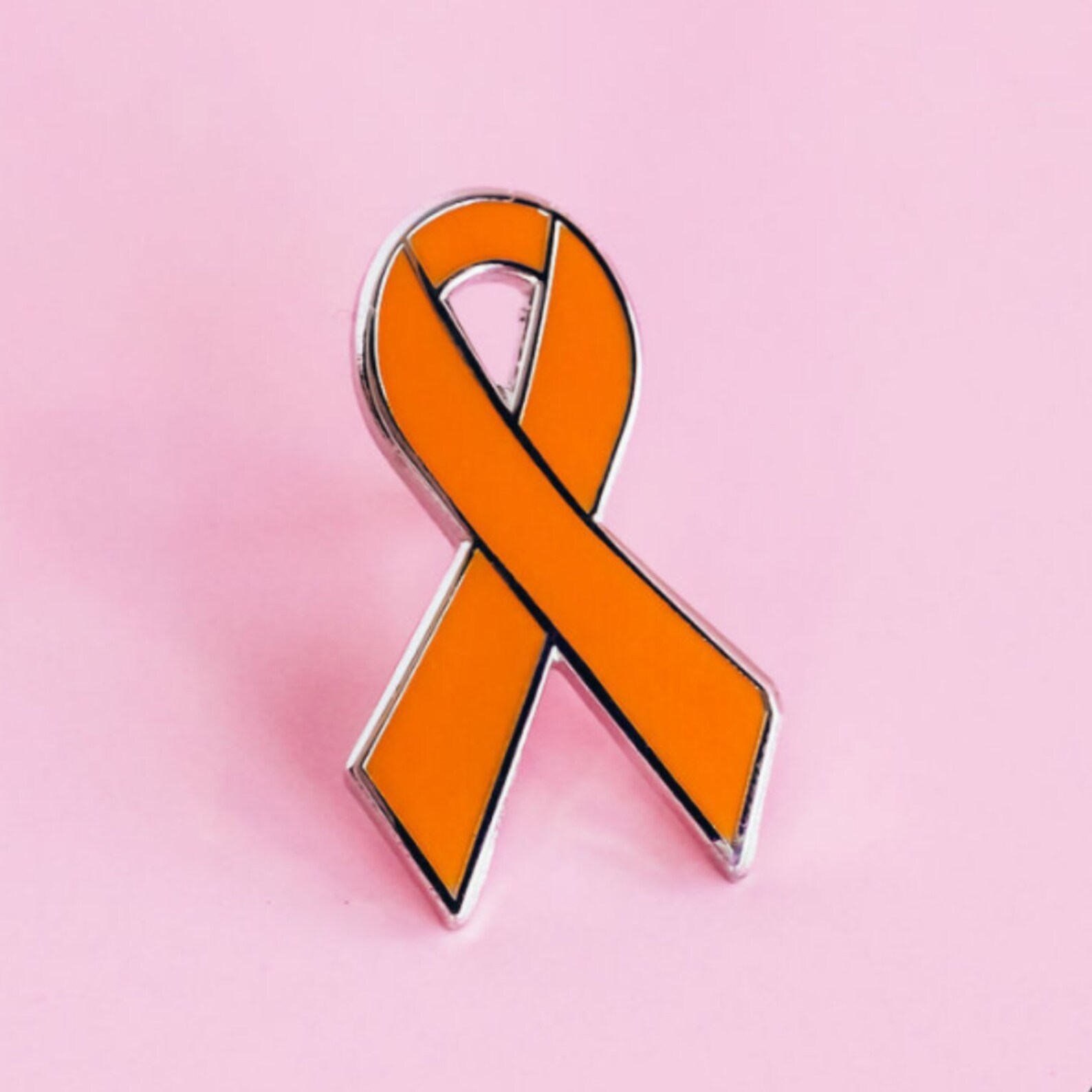 Pin's Ruban Orange - Soutien Leucémie, TDAH, Automutilation (Broche Engagement Qualité)