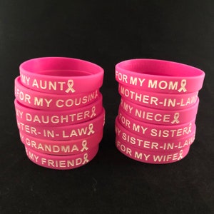 Pink I wear this for my wristband - breast cancer awareness, silicone wristband, breast cancer chemo gift, breast cancer warrior