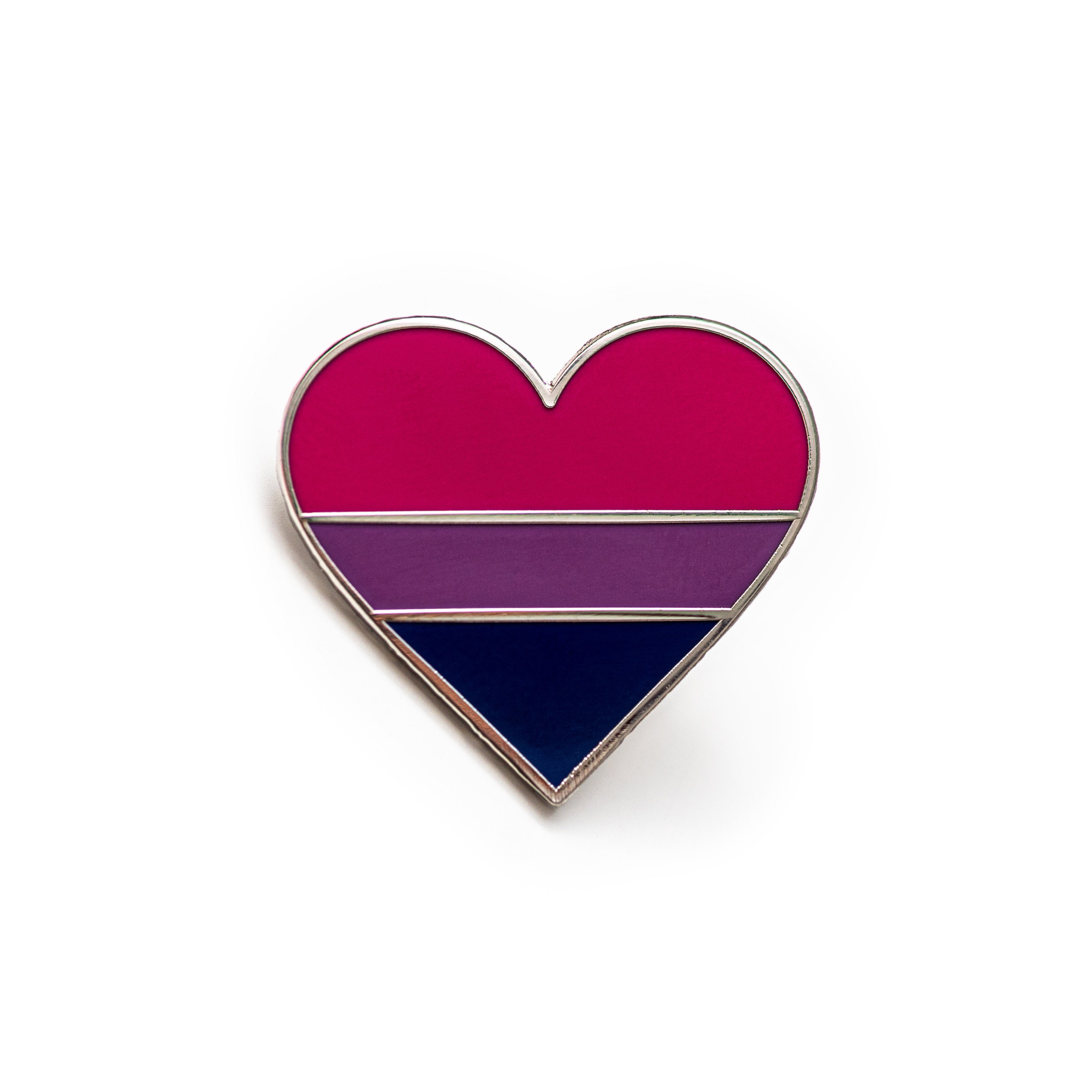Bisexual Pride Flag Heart Pin Enamel Pins Heart Pins Etsy