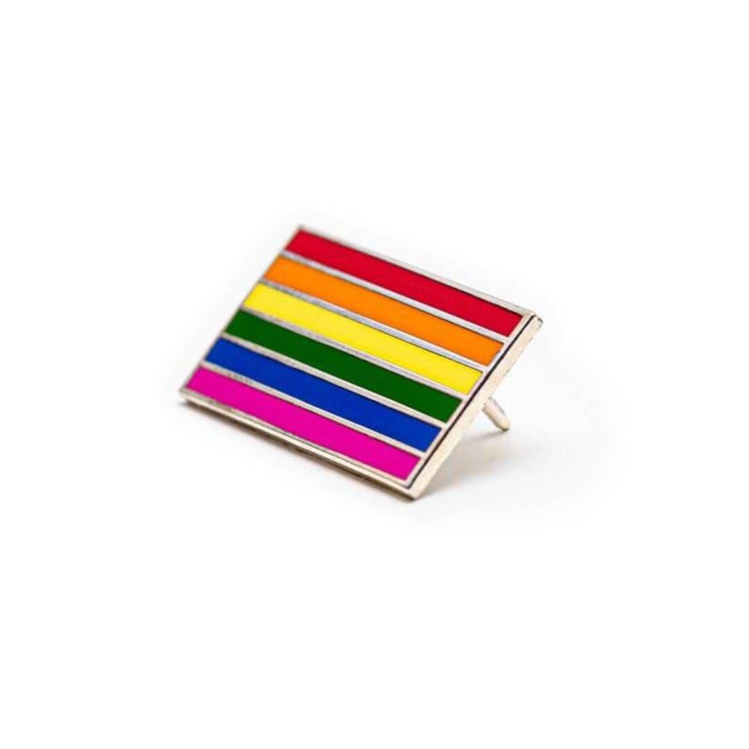 LGBTQ Enamel Pin: Rainbow Pride Flag - Double Post Design - Etsy