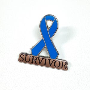 Light Blue Survivor ribbon pins - Prostate cancer, Thyroid Disease, Graves Disease, Chronic Illness, Addison&#39;s Disease, Behcets Disease