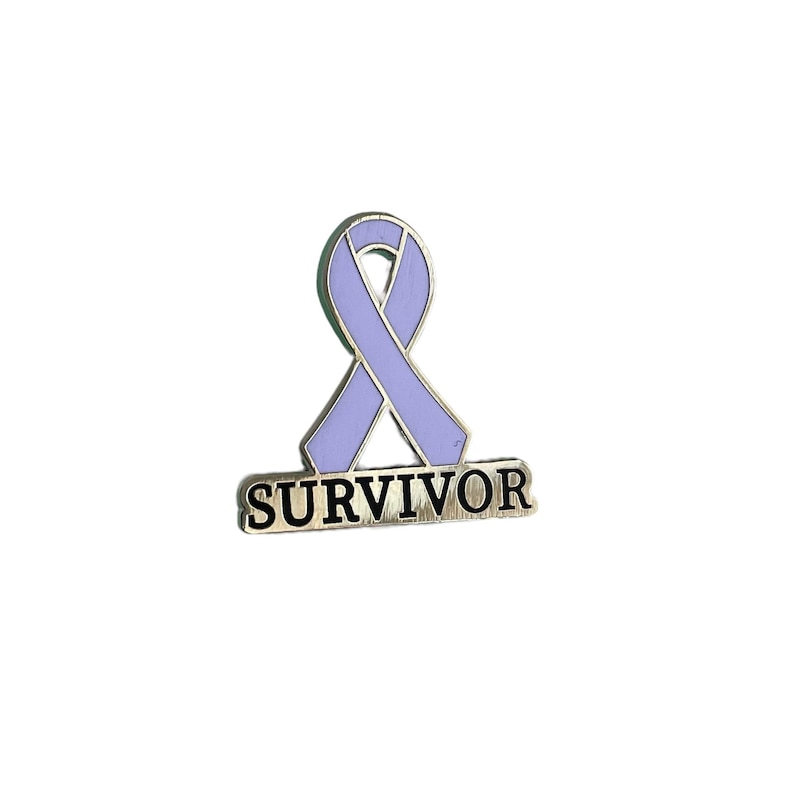 Violet Survivor Ribbon Enamel Pin: Cancer Awareness - Etsy