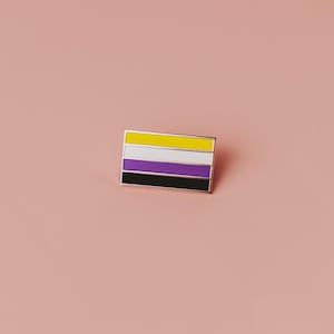 Nonbinary Flag Pin: LGBTQ Pride Accessory (Enamel, 1.25 inch)