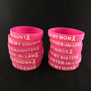 Pink Breast Cancer Awareness Silicone Wristband: Supporter Gift image 4