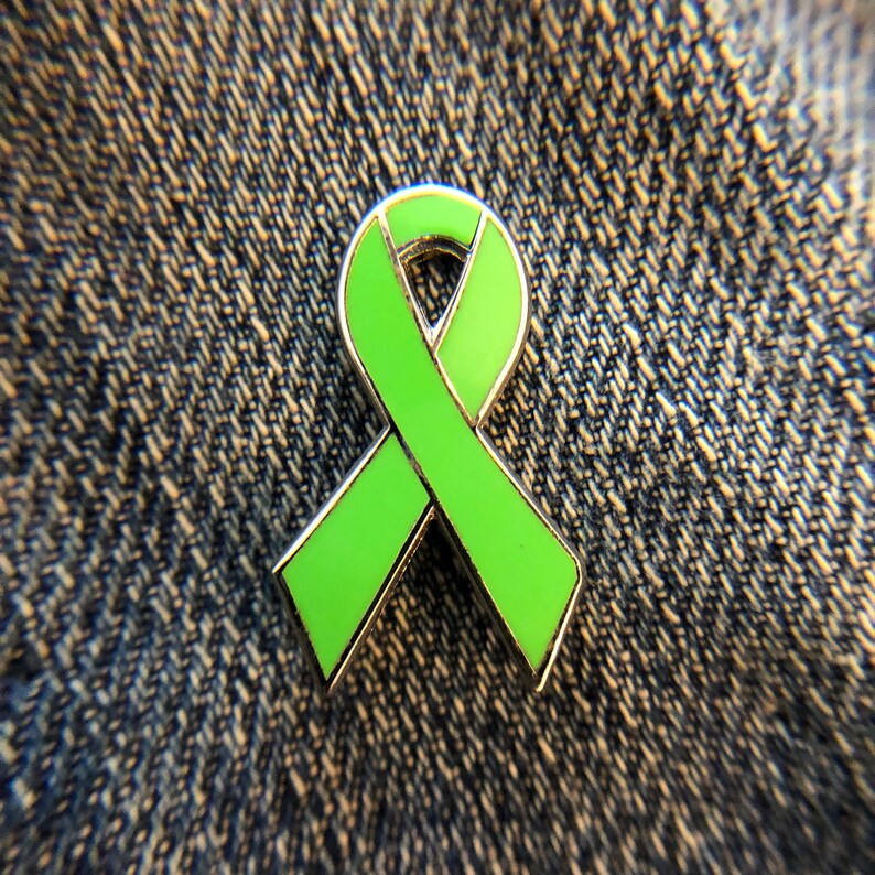 Lime green awareness ribbon pins Lyme Disease Lymphoma Etsy