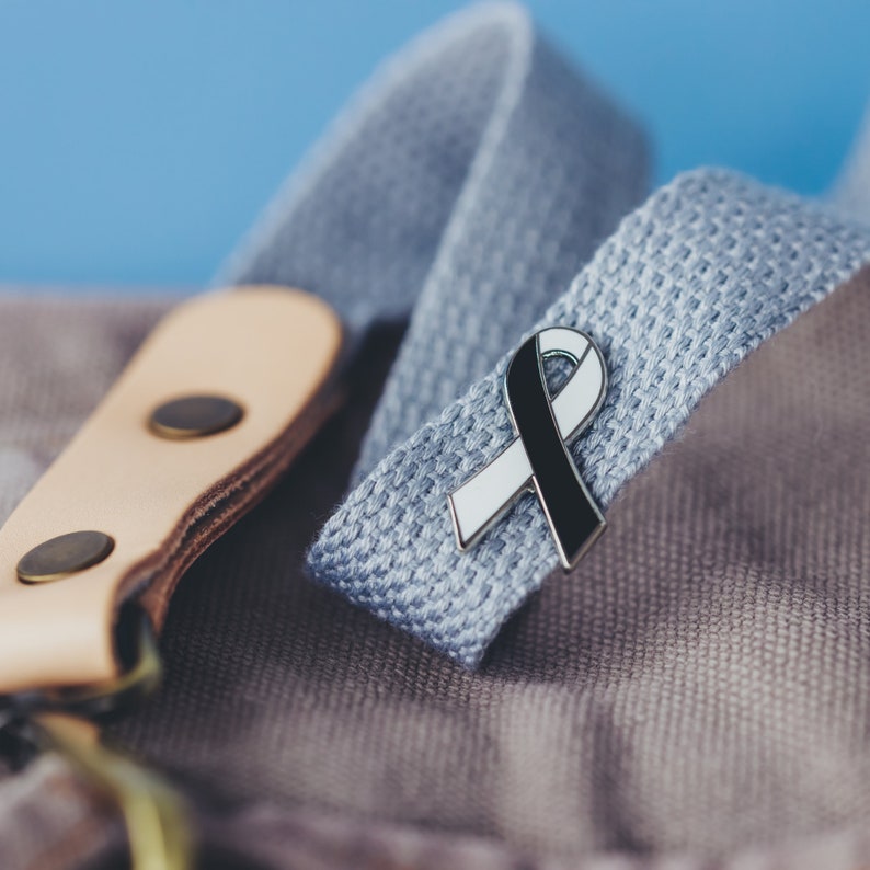 BPD awareness ribbon enamel pin V2 metal health awareness borderline personality disorder soft enamel