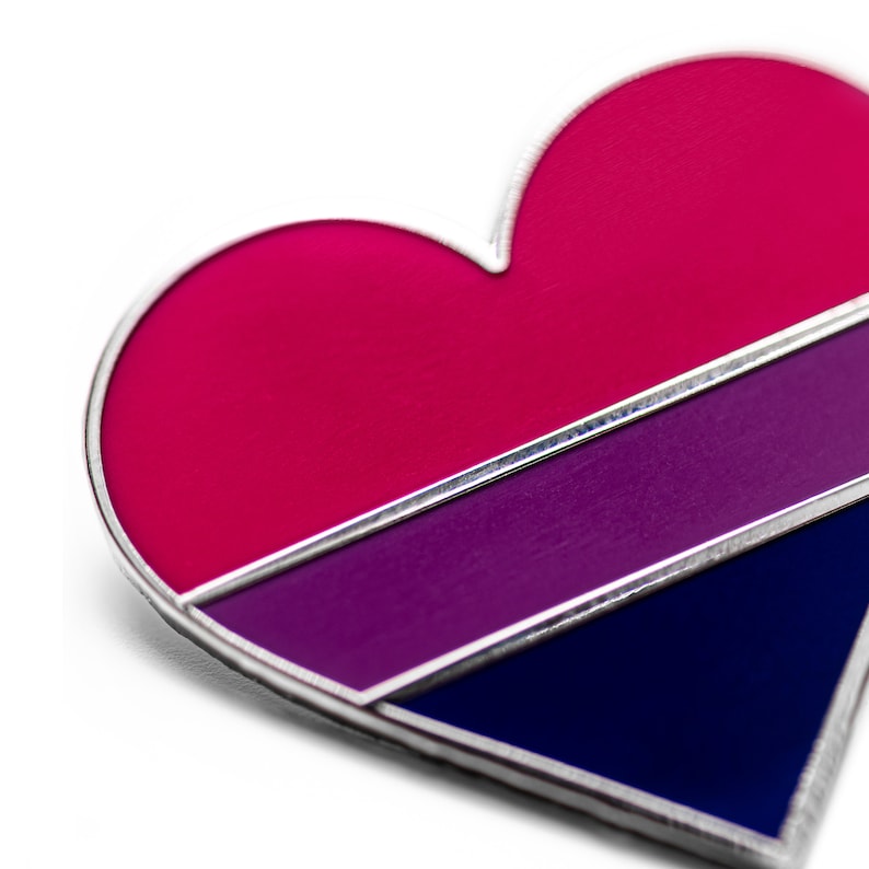 Bisexual Pride Flag Heart Pin Enamel Pins Heart Pins  Etsy-5611