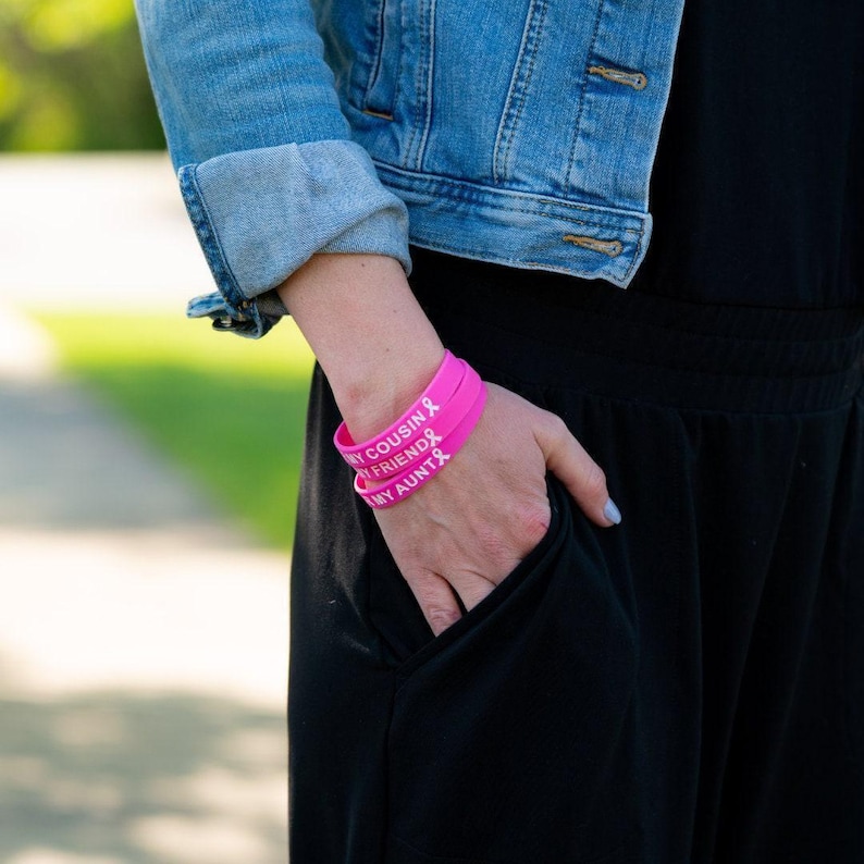 Pink Breast Cancer Awareness Silicone Wristband: Supporter Gift image 2