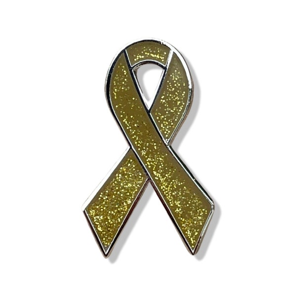 Gold awareness ribbon pin - Childhood cancer, pediatric cancer