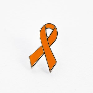 Orange awareness ribbon pins - Leukemia, ADHD, Melanoma, Malnutrition, Multiple Sclerosis, Spinal Cancer, Self Injury Awareness