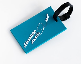 Adventure Awaits Luggage Tag: Durable PVC Travel Accessory