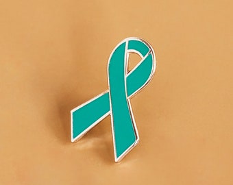 Teal Awareness Ribbon Pin: Support for Cancer, PTSD & Anxiety
