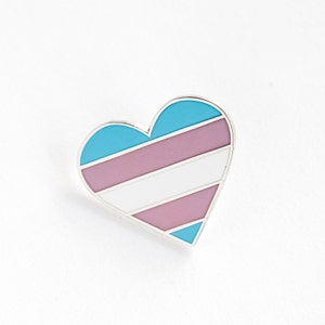 Transgender Pride Flag Heart Shaped Enamel Pin - equality, lgbt, lgbtq, trans, trans pride, transgender awareness
