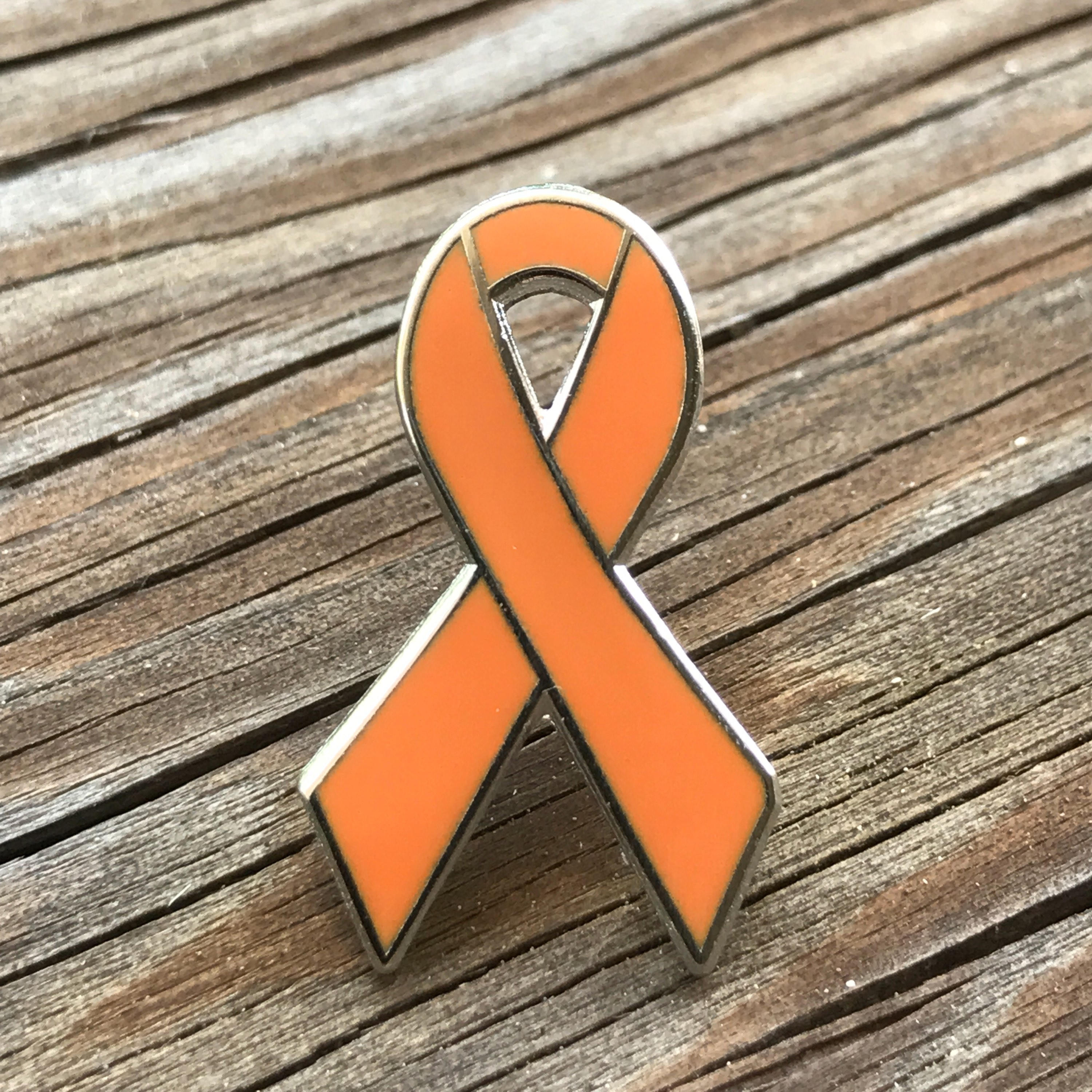 5 PACK Orange awareness ribbon pins Leukemia ADHD Etsy