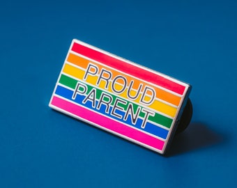 LGBTQ+ Proud Parent enamel pin, lgbtq pride, gay pride, love is love, ally, lapel pin, hat pin