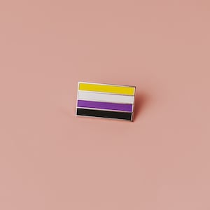 Nonbinary pride flag enamel pin - genderqueer, Androgyny, third gender, transgender, two-spirit, they/them